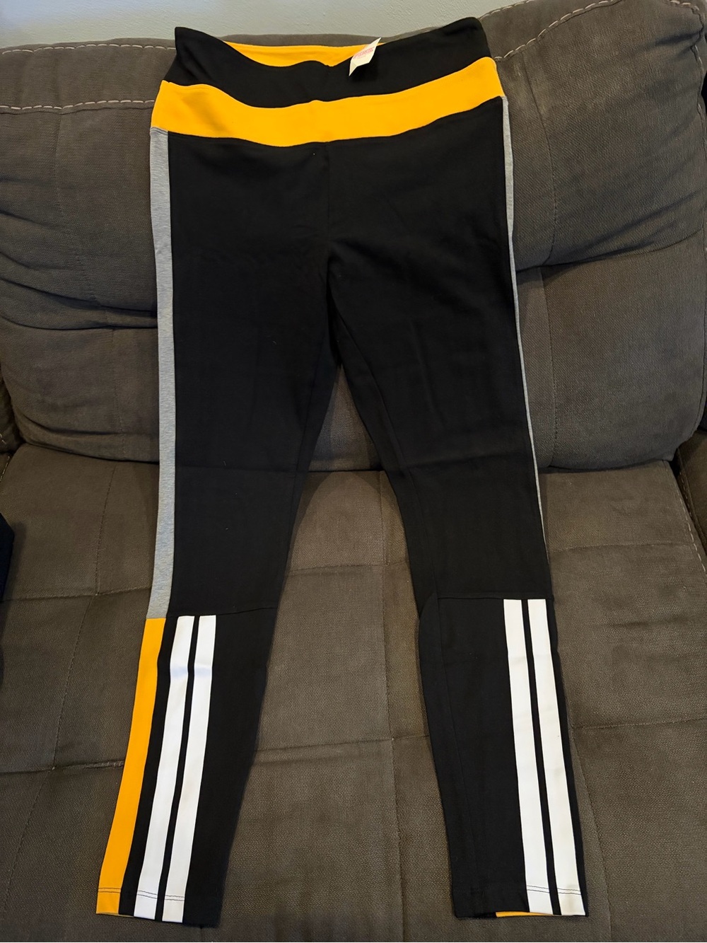 Black and Yellow Women Athletic Leggings
